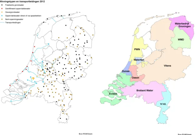 Figuur 2.1 Hoofdinfrastructuur  drinkwatervoorziening    