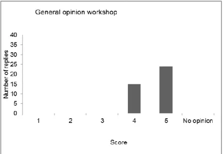 Figure 10. Scores given to question 11 ‘General opinion of the workshop’ 