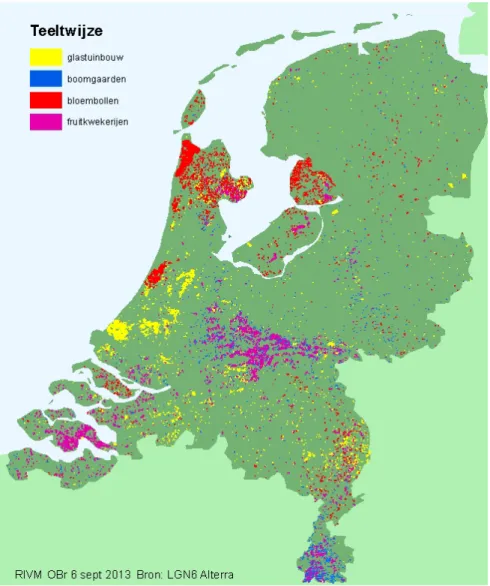 Figuur 3. Overzicht van verschillende teelten in Nederland (overgenomen van  Bogers e.a