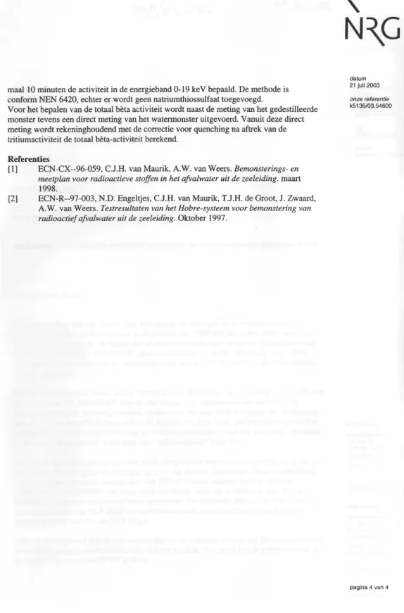 Figuur B 1 : Monstername en analyseprocedures van NRG pagina 2 van 2 