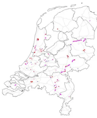 Figuur 3b  Verschillen in berekende NOx concentratiebijdragen voor SRM1,  TREDM minus Monitoringtool