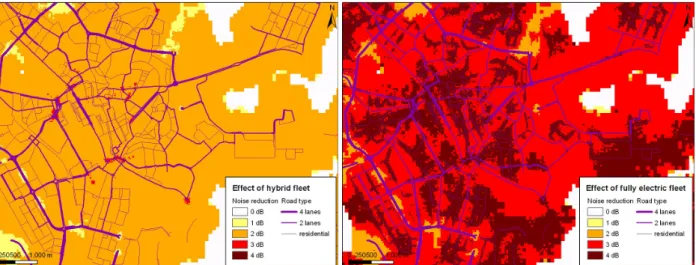 Figure 4 shows the reduction of noise levels in a square area covering the city of Utrecht