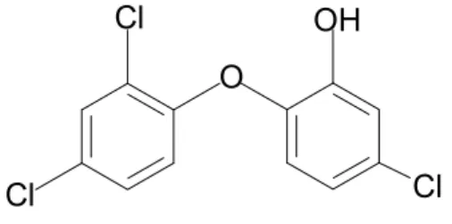 Figure 3.1:  Chemical structure of triclosan 