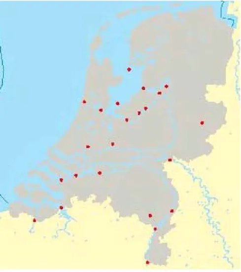 Figuur 2 geeft een overzicht van de meetpunten uit de database Waterstat welke gebruikt kunnen  worden ter bepaling van de kwaliteit van het Nederlandse oppervlaktewater, m.b.t