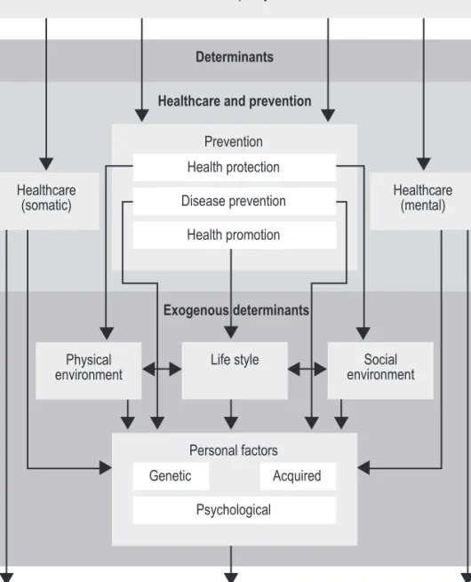 Figure 3. Elaboration of the health field model in the Dutch PHSF report (Van Oers, 2003)