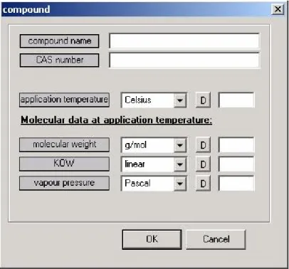 Figure 5 Compound properties editing dialog in ConsExpo 4.0 