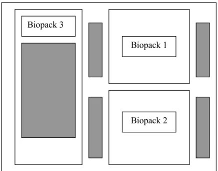 Figure 1  Lay-out of the experiment to control the temperature at storage Biopack 1 