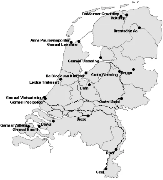 Figure 1 The position of the sampling locations in the Netherlands