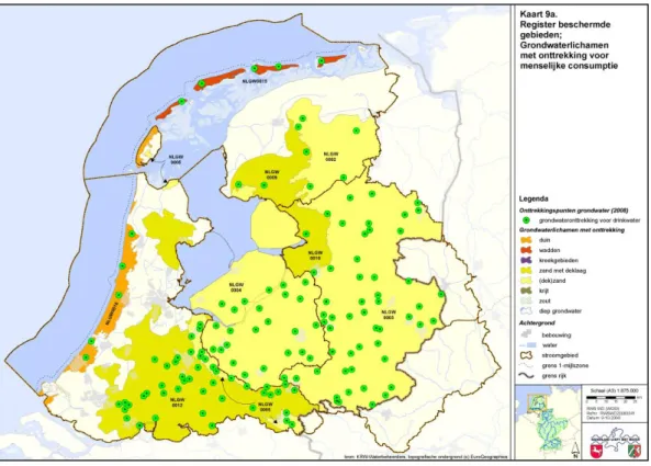Figure 4.2  Register of protected areas in the Rhine sub-basin; bodies of groundwater used for the  abstraction of water for human consumption (draft Rhine RBMP, December 2008)