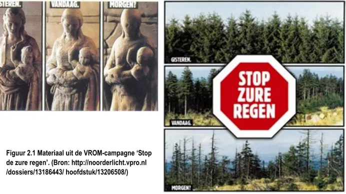 Figuur 2.1 Materiaal uit de VROM-campagne ‘Stop  de zure regen’. (Bron: http://noorderlicht.vpro.nl 
