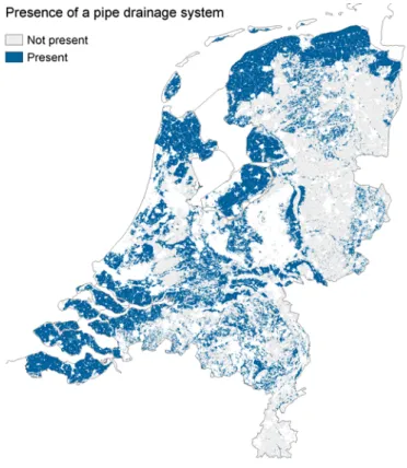 Figure 2 Presence of a pipe drainage system in the Netherlands (Kroon et al. 