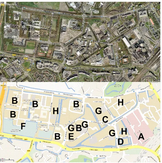 Figuur 2. Plattegrond van het Leiden Bio Science Park (LBSP).  