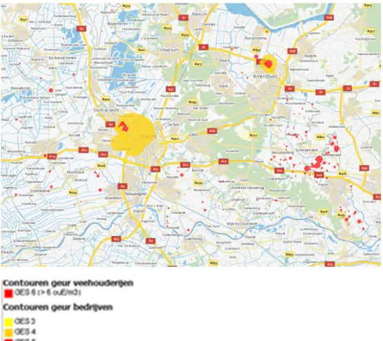 Figuur 1. Geurkaart Provincie Utrecht ( www.provincie-utrecht.nl , 2014). 