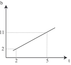 Figuur 7: Evolutie van de breedte b van de lus in figuur 6 in de tijd.