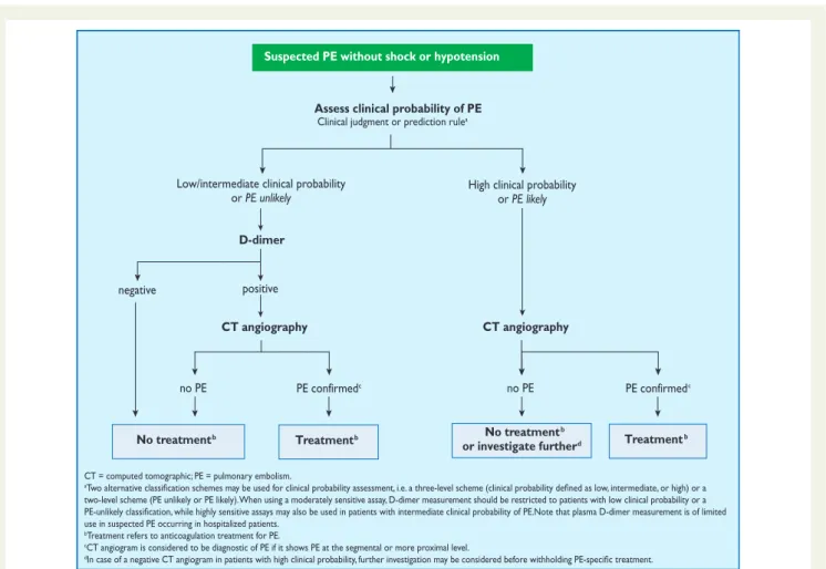 Figure 4 Proposed diagnostic algorithm for patients with suspected not high-risk pulmonary embolism.