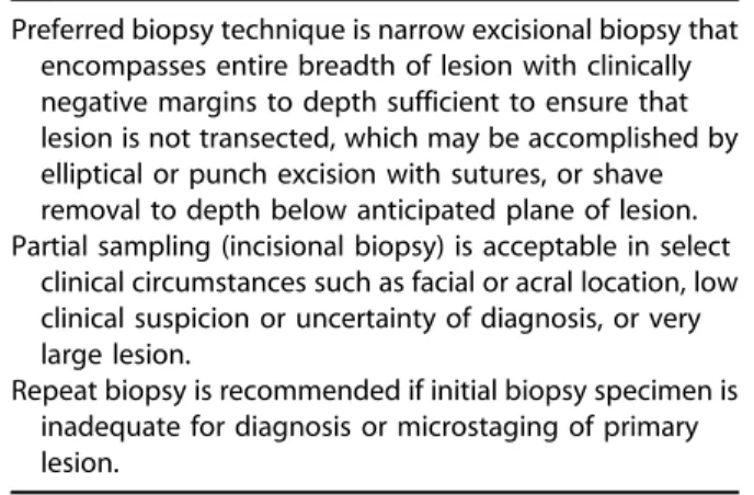 Table IV. Recommendations for biopsy