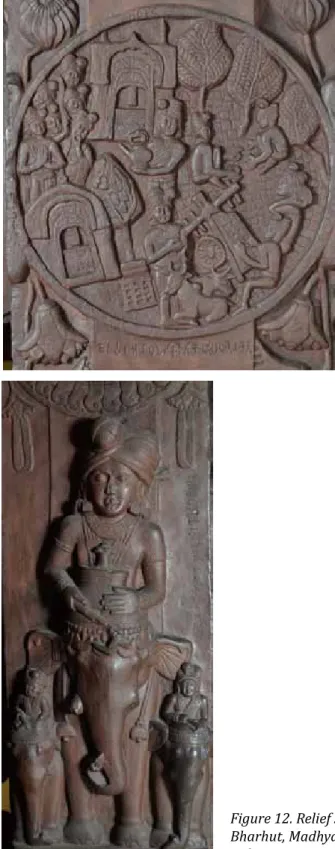 Figure 12. Relief showing relic procession. From   Bharhut, Madhya Pradesh, India. Ca