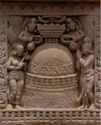 Figure 17. Relief showing veneration of a tree. Stupa 1 and 3 at Sanchi, Madhya Pradesh,  India