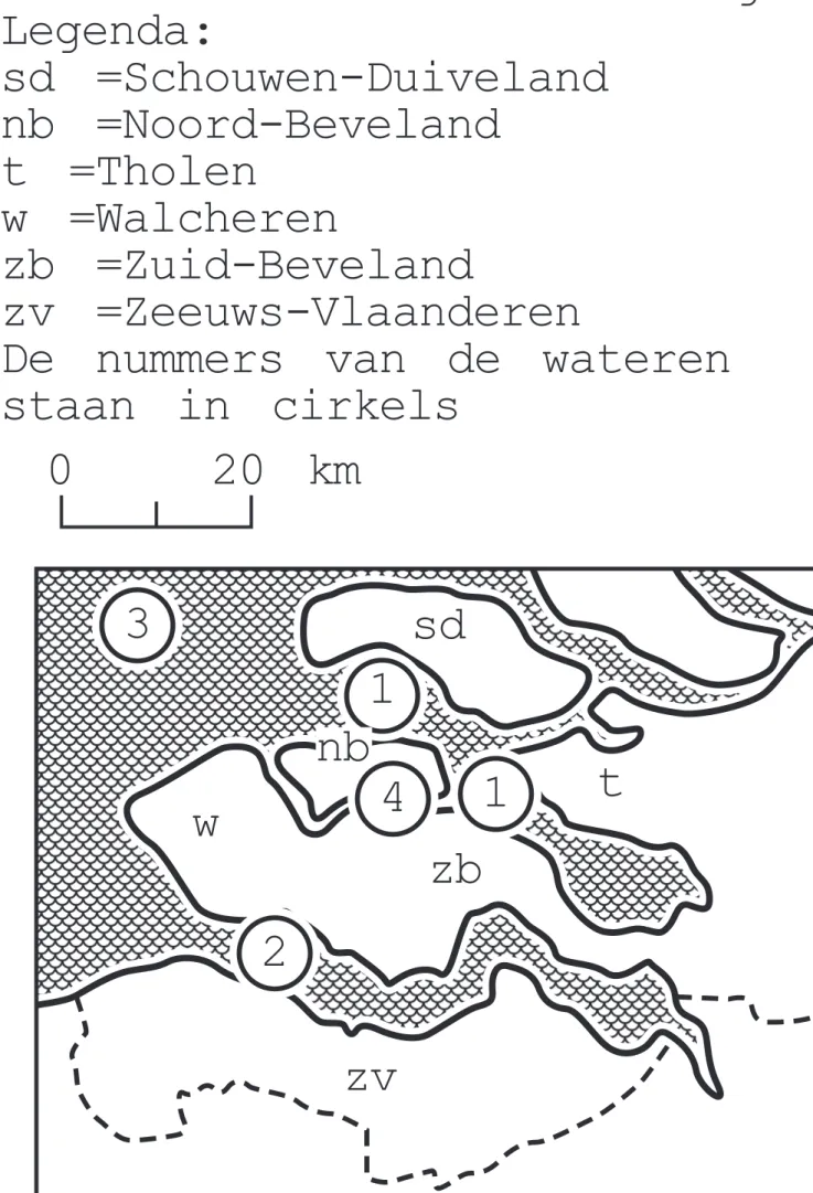 fig. 2 0 20 kmLegenda: sd =Schouwen-Duivelandnb =Noord-Bevelandt =Tholenw =Walcherenzb =Zuid-Bevelandzv =Zeeuws-Vlaanderen