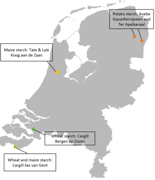 Figure 1 Map of the EU-ETS starch production locations registered by the NEa. 