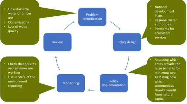 Figure 1: How NCA can inform integrated landscape management in the policy cycle 