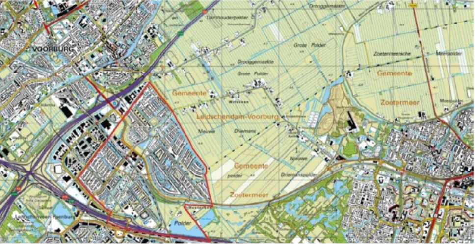 Figuur 4: Leidschenveen volgens de topografische kaart in 2018 Bron: Kadaster