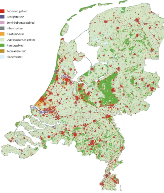 Figuur 2.2: Bodemgebruik in Nederland 1989 - 2015 