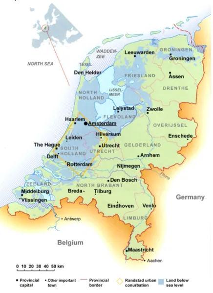 Figure 3. Simplified map of the geography of the Netherlands 