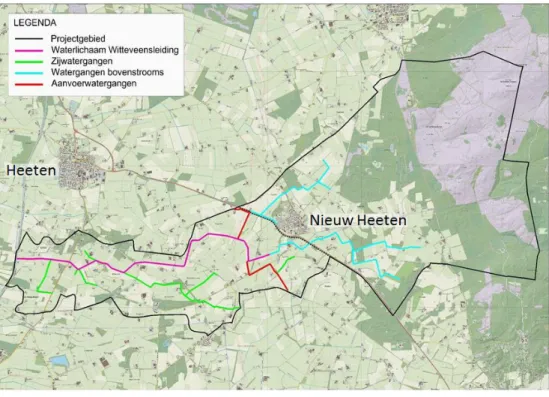 Figuur 9: Kaart van het projectgebied Witteveensleiding                                             