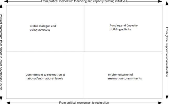 Figure 1. Activity areas for global restoration governance 