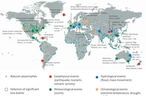 Figure 10  Geophysical events (earthquake, tsunami,  volcanic activity) Meteorological events (storm)   Hydrological events (flood, mass movement)