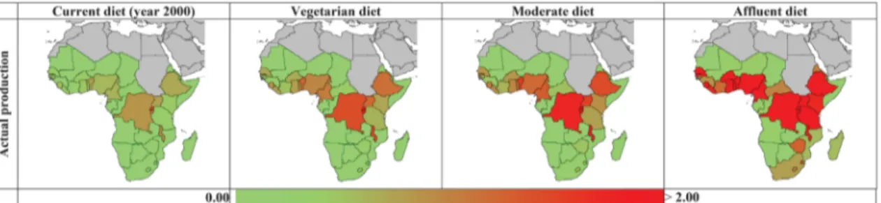Figure 2.1 shows what effects a dietary change alone has on production needs in Africa