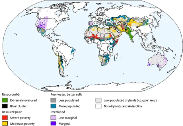 Fig. 2 Distribution of the eight vulnerability profiles for farmers in drylands worldwide