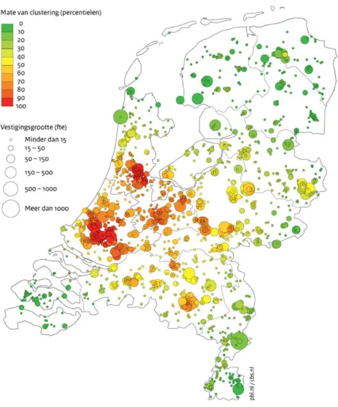 Figuur 12 Concentratie van cleantech-bedrijvigheid in Nederland             