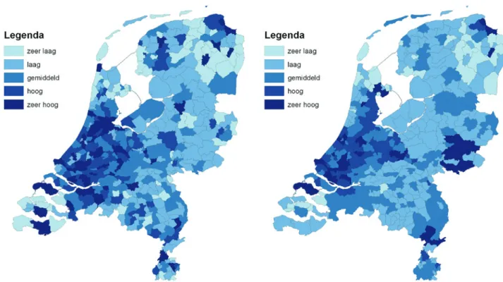 Figuur 5: Absolute groei productiviteit 1996 - 2007  Figuur 6: Concentratie van banen in 2007