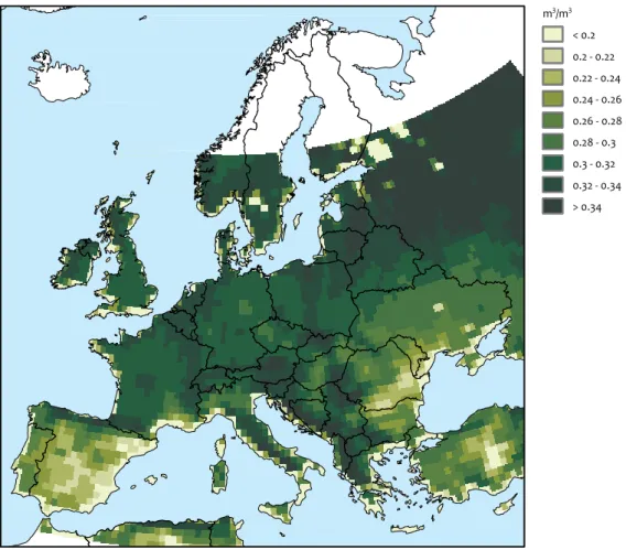 Figure 4.2 Annual average volumetric soil moisture