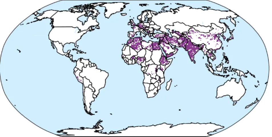 Figure 3.7 Water availability per capita currently modest and declining towards 2050