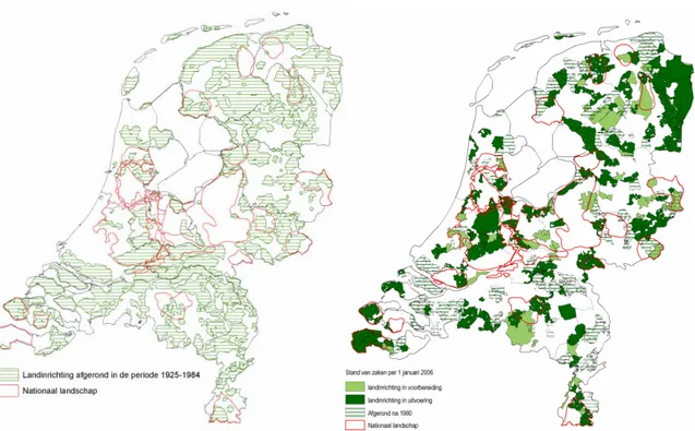 Figuur 2.2 – Landinrichtingsprojecten in Nederland 