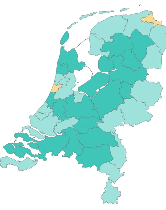 Figuur 8. Bevolkingsontwikkeling in Nederland, 995-2005, naar corop-regio. Bron: cbs