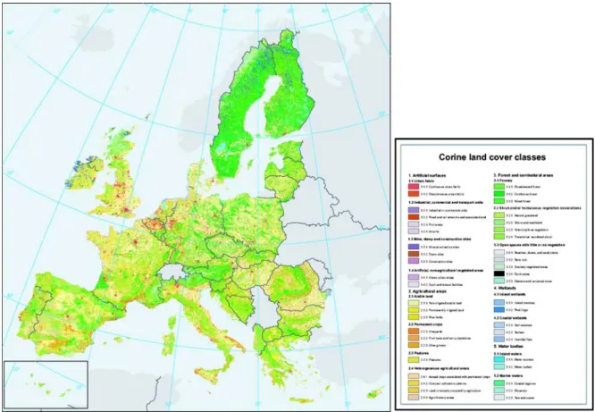 Figuur 2.1 Nederland is vergeleken met het Europese gemiddelde een sterk verstedelijkt land