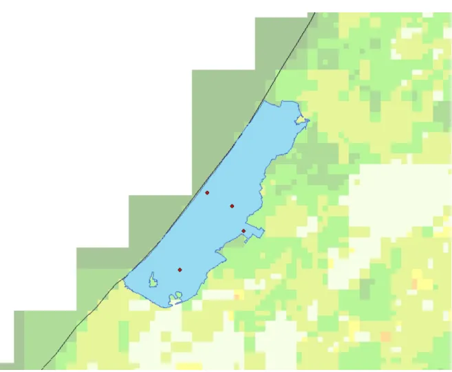 Figuur 5.  Meetlokaties in het duingebied Meyendel (4000 ha) ten noorden van Den Haag 