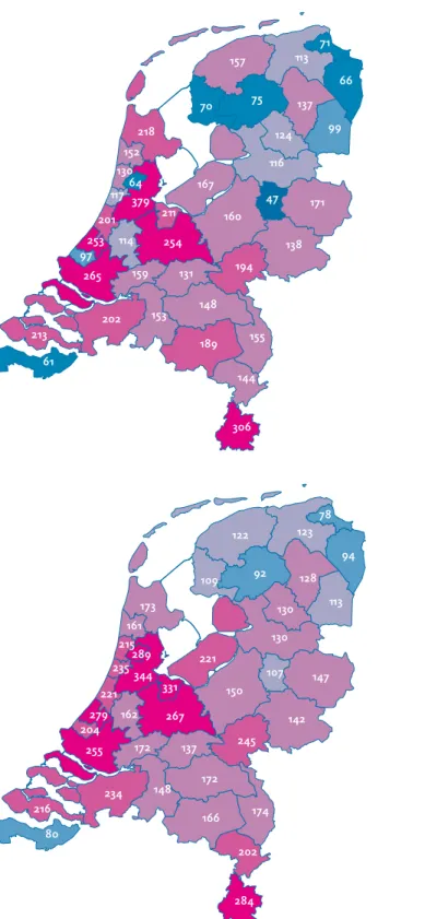 Figuur 11. De regionale multiplier  voor inkomende pendel op de  korte termijn