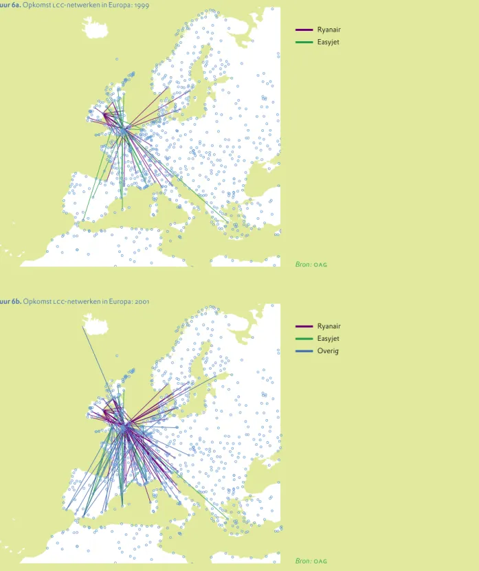 Figuur 6c. Opkomst LCC-netwerken in Europa: 2003 