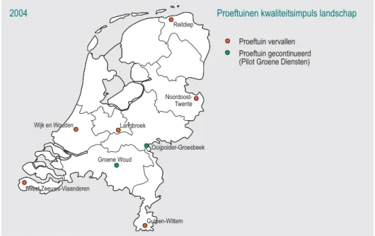 Figuur 3.3 Van de acht proeftuinen waarin plannen zijn opgesteld voor de realisatie van de