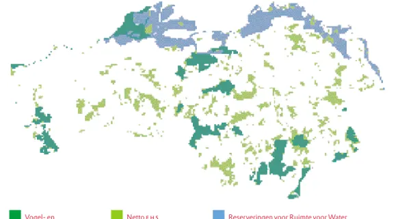 Figuur 11 Ruimtescanner: Overzicht van de belangrijkste basisbestanden voor de geschiktheidskaart voor natuur in het regionale scenario