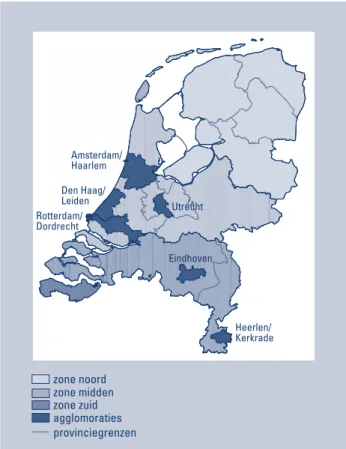 Figuur 1: Indeling van Nederland in zones en agglome- agglome-raties