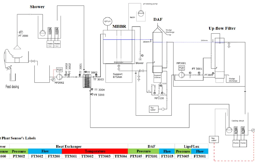 Figure 3.2.2 - PID Layout of the Pilot Experiment Set-up 