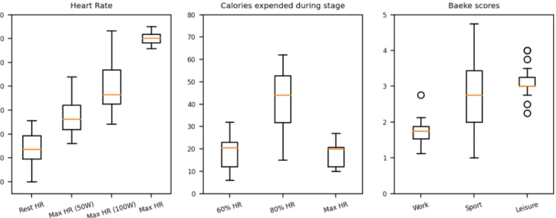 Figure 3.3: Fitness scores sub-variables of the test subjects