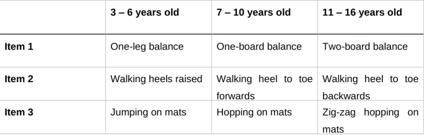 Table 1: Balance items of the M-ABC-2-NL