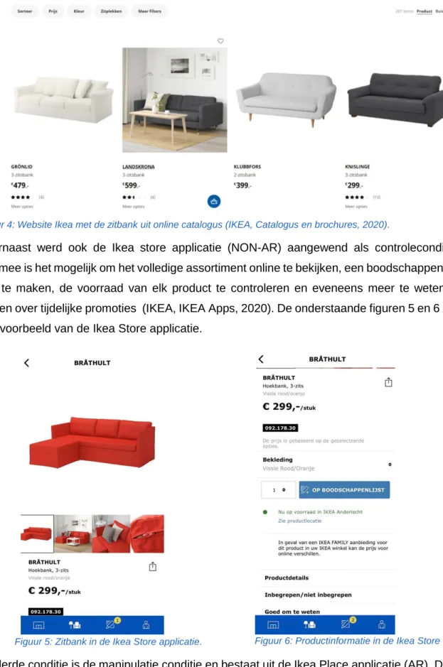 Figuur 4: Website Ikea met de zitbank uit online catalogus (IKEA, Catalogus en brochures, 2020)
